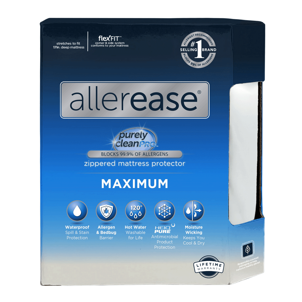 Hypoallergenic Zippere AllerEase Maximum Allergy Protection Pillow Protectors 